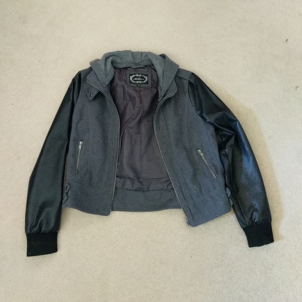 Ambiance Grey Leather Jacket